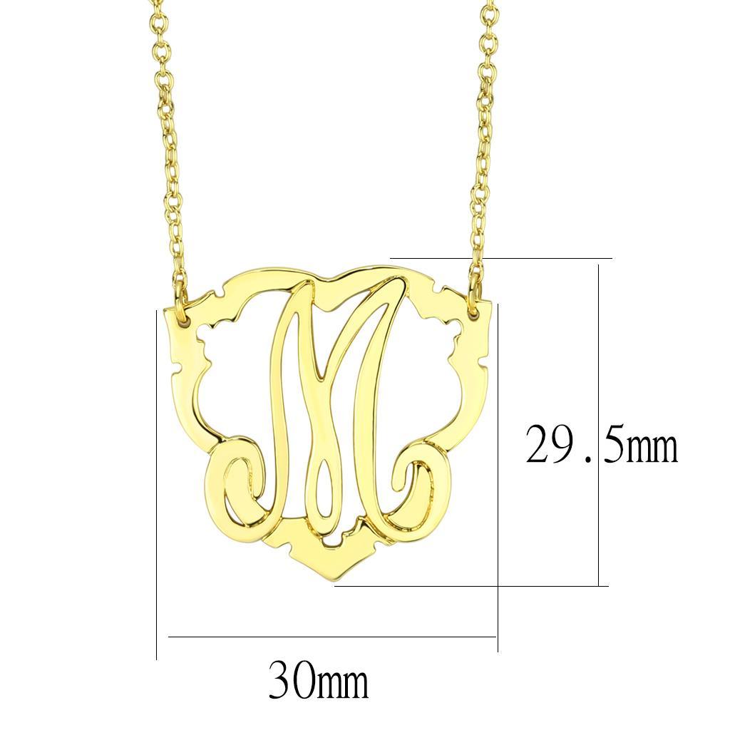 LO4688 - Flash Gold Brass Necklace with No Stone LuxuryLifeWay Online Store