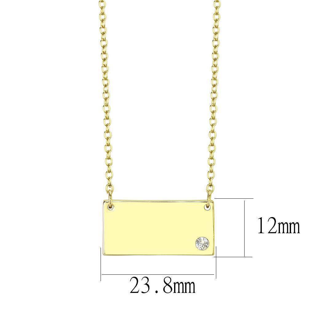 LO4699 - Flash Gold Brass Necklace with Top Grade Crystal  in Clear LuxuryLifeWay Online Store