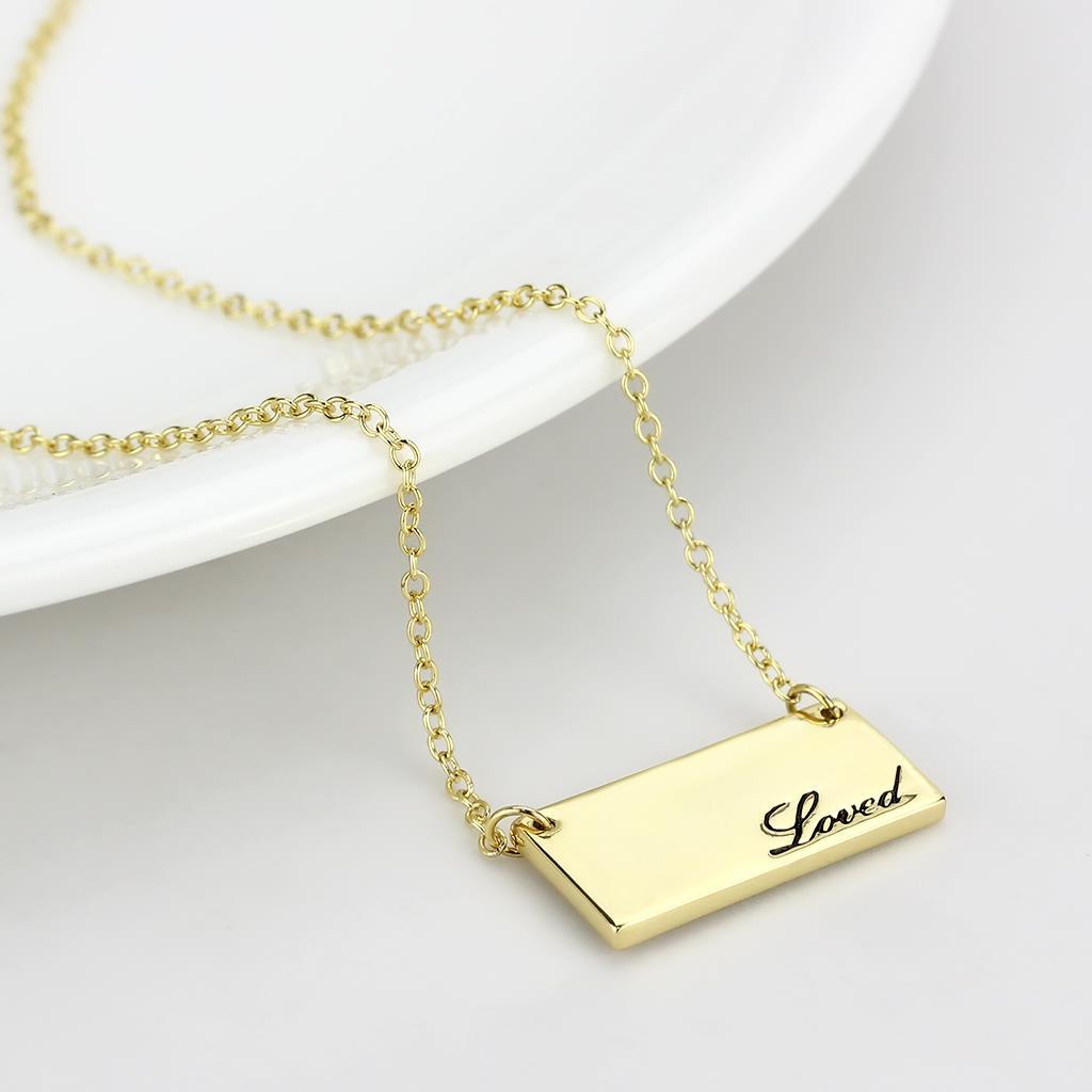 LO4699 - Flash Gold Brass Necklace with Top Grade Crystal  in Clear LuxuryLifeWay Online Store