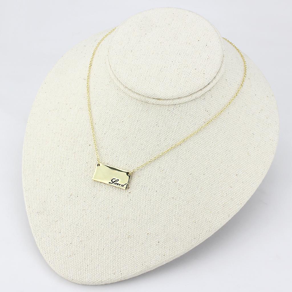 LO4699 - Flash Gold Brass Necklace with Top Grade Crystal  in Clear LuxuryLifeWay Online Store