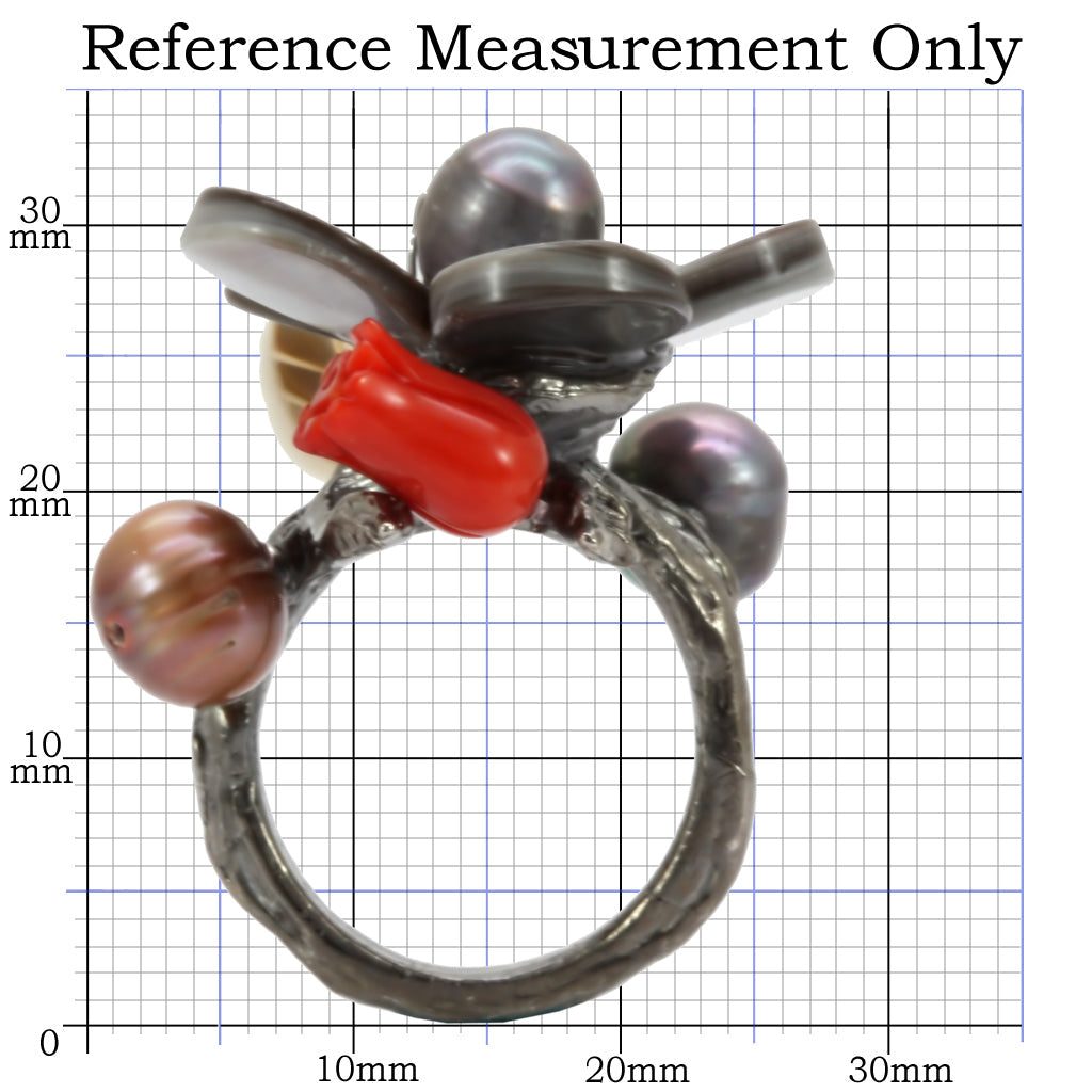 LO4744 - Antique Tone Brass Ring with Assorted in MultiColor LuxuryLifeWay Online Store