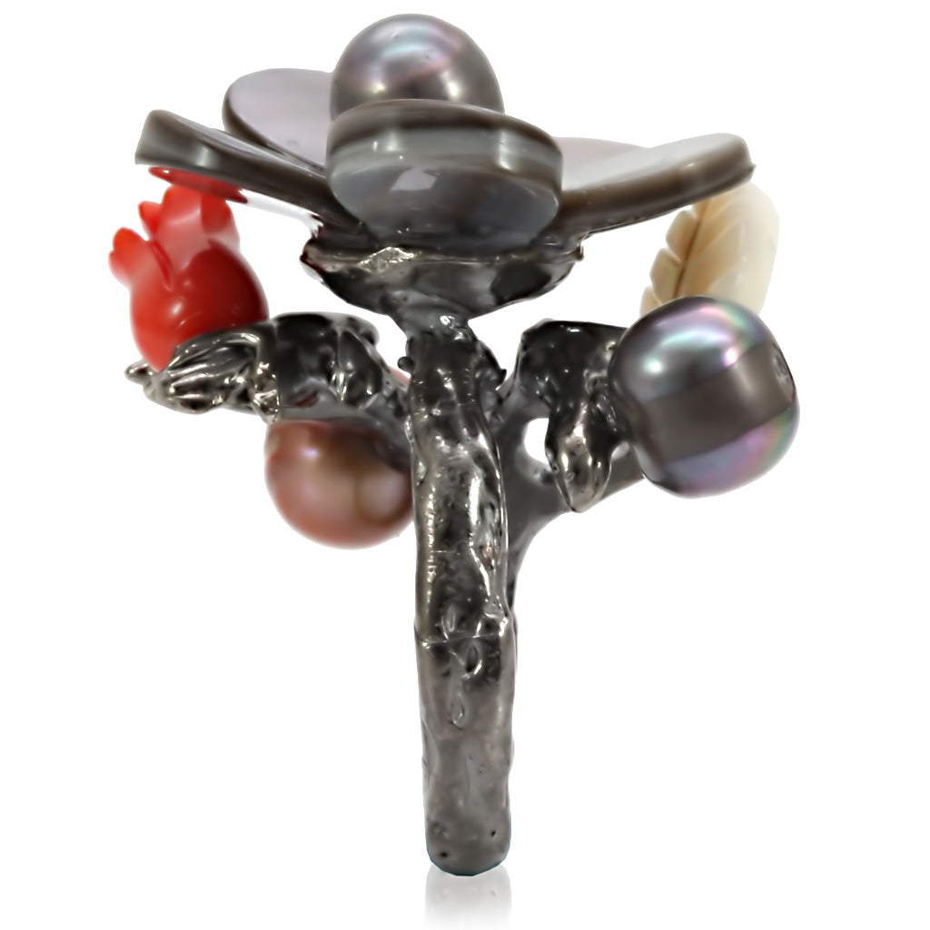 LO4744 - Antique Tone Brass Ring with Assorted in MultiColor LuxuryLifeWay Online Store