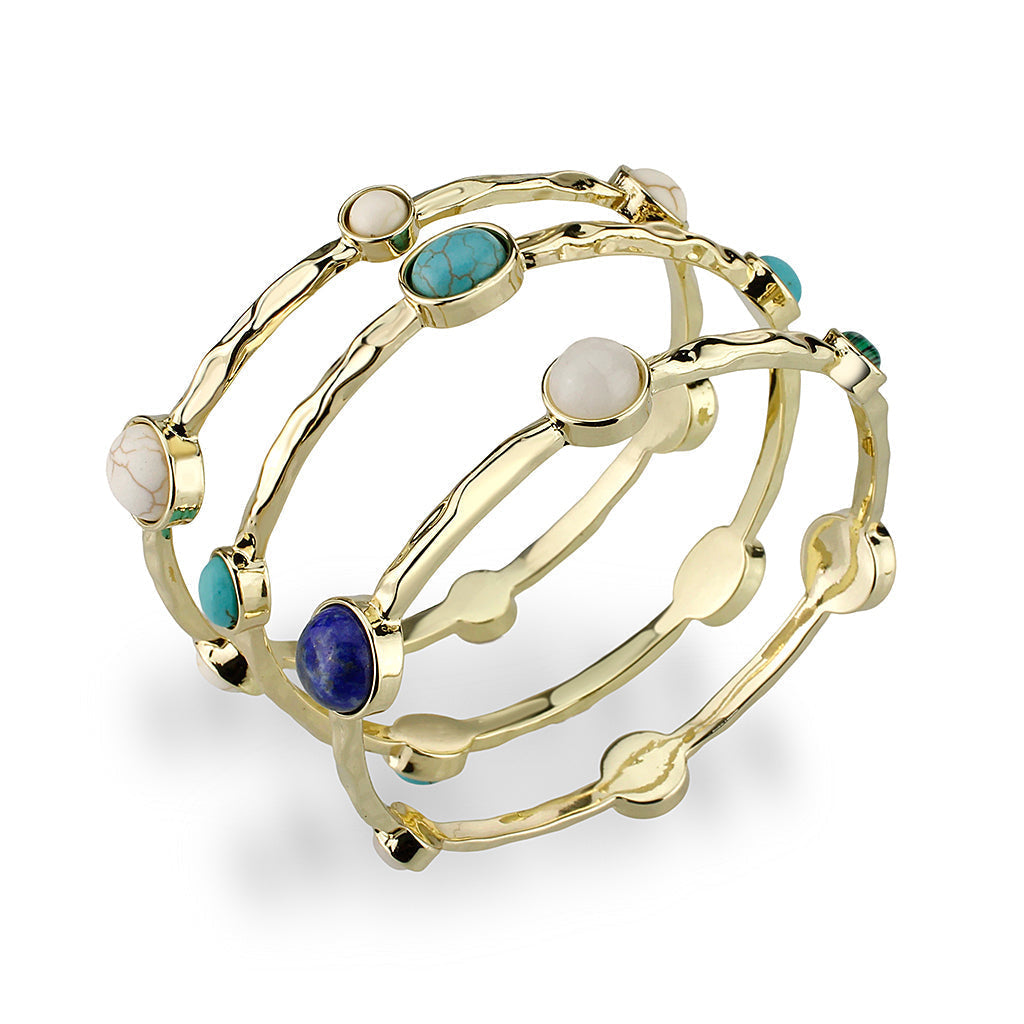 LO4786 - Bangle 64 mm, Brass, Flash Gold, Assorted, Multi Color, N/A LuxuryLifeWay Online Store