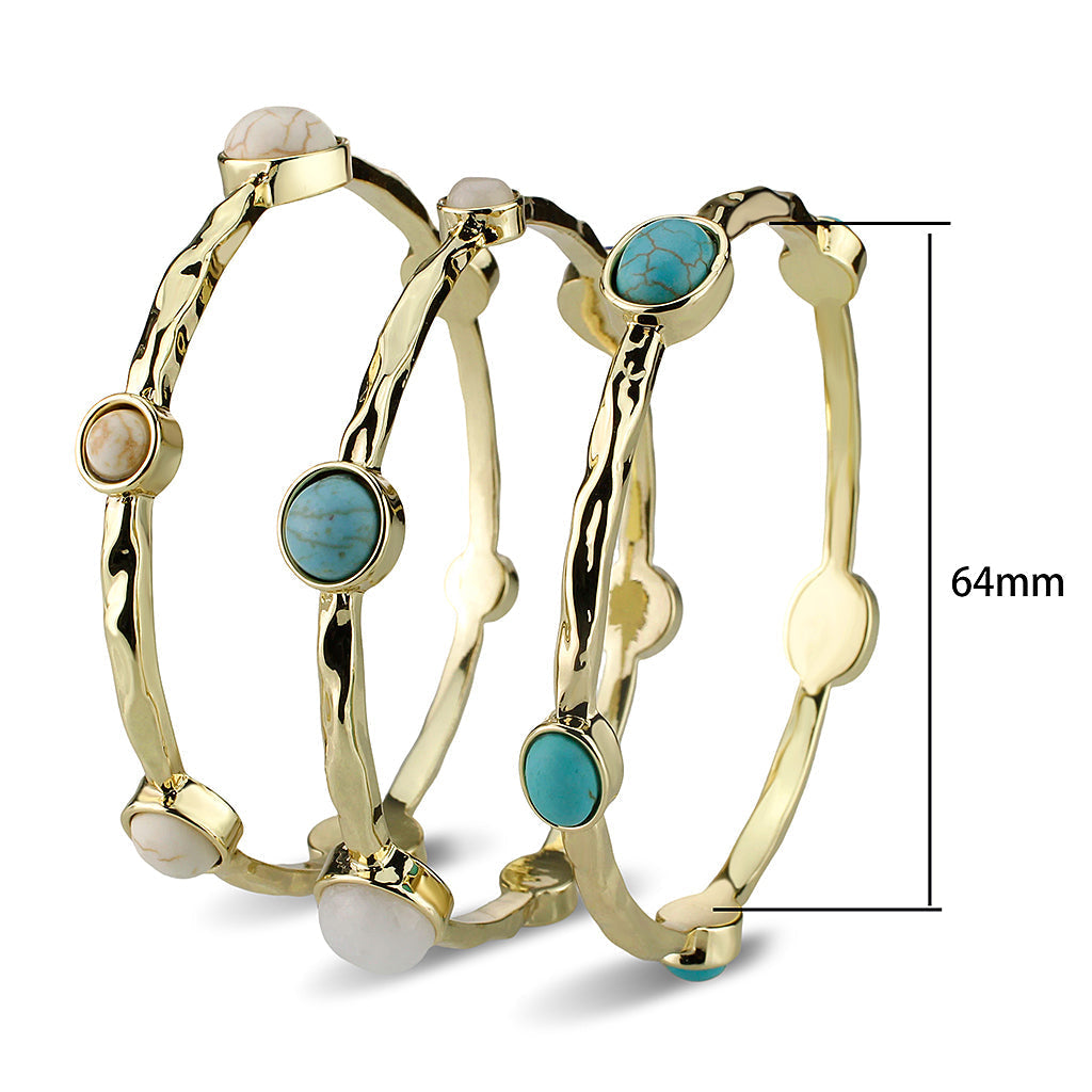 LO4786 - Bangle 64 mm, Brass, Flash Gold, Assorted, Multi Color, N/A LuxuryLifeWay Online Store