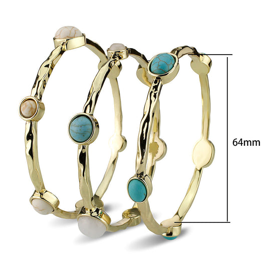 LO4786 - Bangle 64 mm, Brass, Flash Gold, Assorted, Multi Color, N/A LuxuryLifeWay Online Store