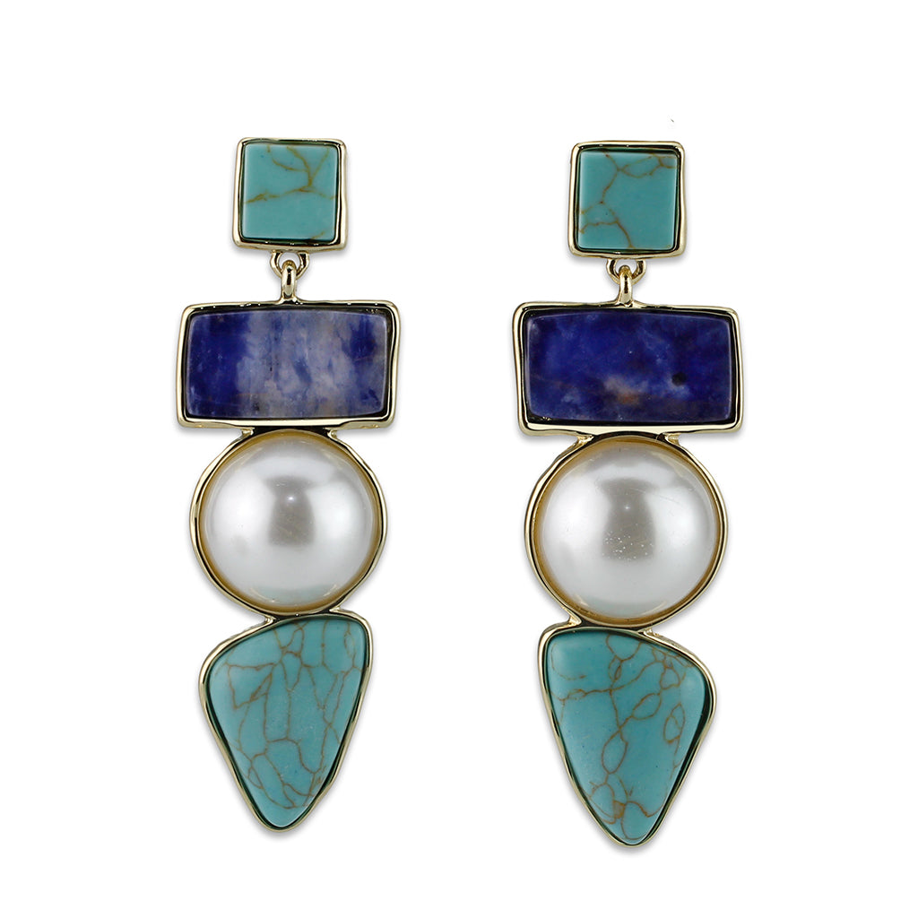LO4787 - Earring, Brass, Flash Gold, Assorted, MultiColor, N/A LuxuryLifeWay Online Store