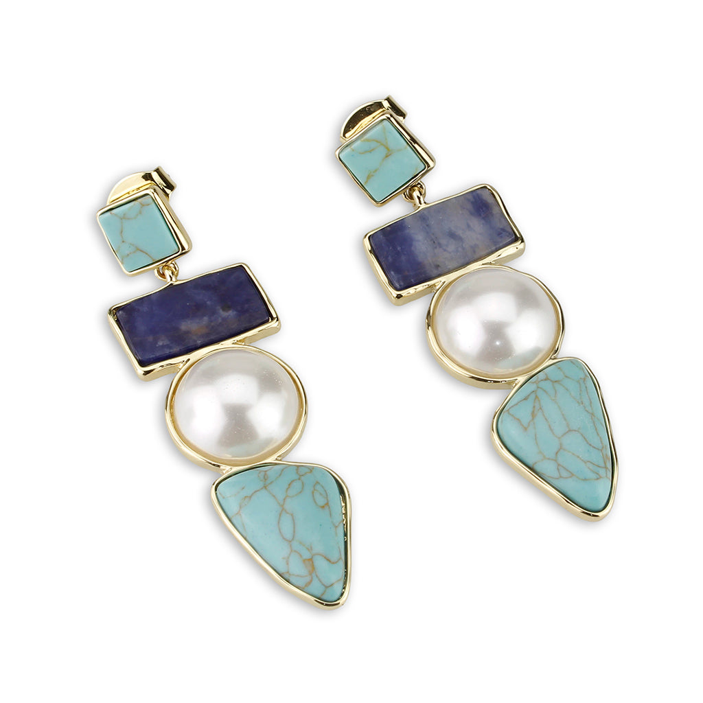 LO4787 - Earring, Brass, Flash Gold, Assorted, MultiColor, N/A LuxuryLifeWay Online Store