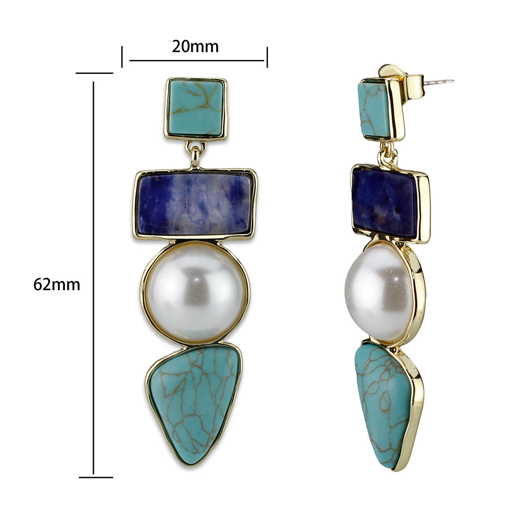 LO4787 - Earring, Brass, Flash Gold, Assorted, MultiColor, N/A LuxuryLifeWay Online Store