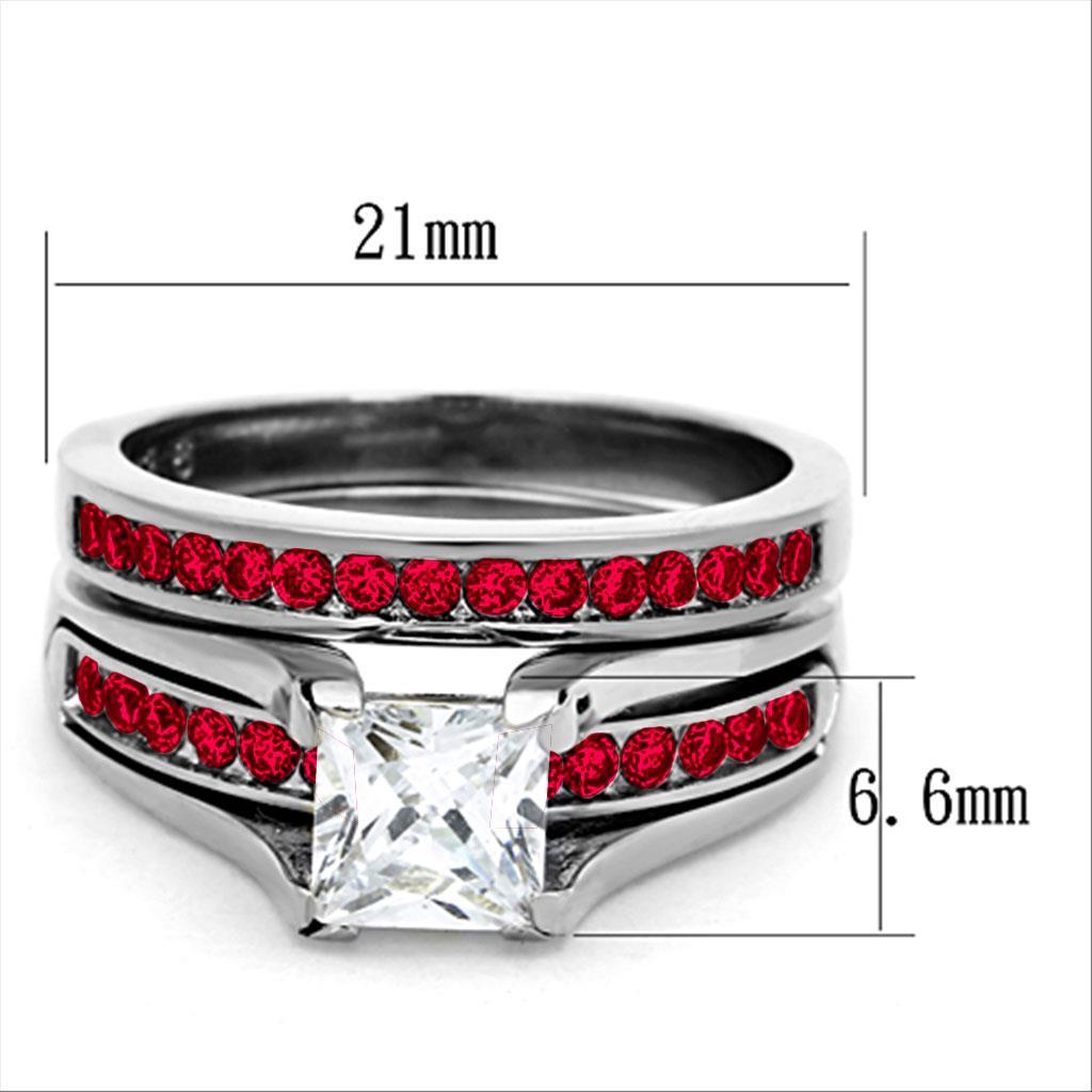 LOA1362 - High polished (no plating) Stainless Steel Ring with AAA Grade CZ  in Multi Color LuxuryLifeWay Online Store