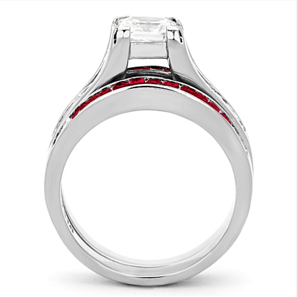 LOA1362 - High polished (no plating) Stainless Steel Ring with AAA Grade CZ  in Multi Color LuxuryLifeWay Online Store