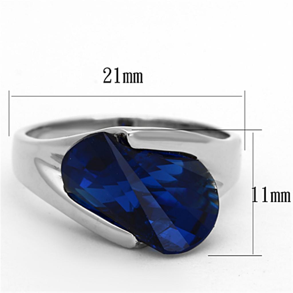 LOS642 - Silver 925 Sterling Silver Ring with Synthetic Synthetic Glass in Montana LuxuryLifeWay Online Store