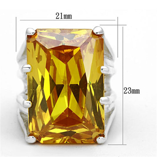 LOS665 - Silver 925 Sterling Silver Ring with AAA Grade CZ  in Topaz LuxuryLifeWay Online Store
