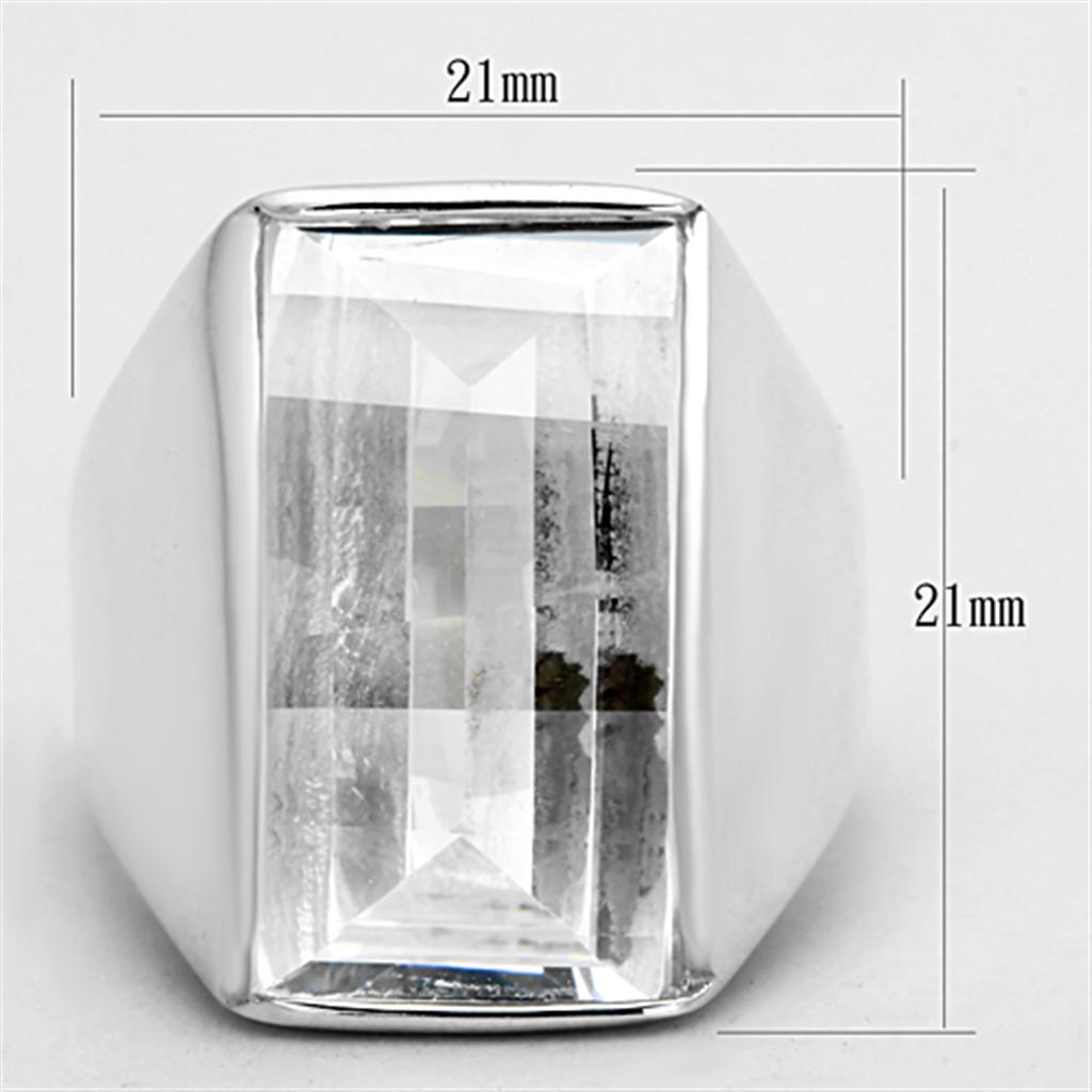 LOS690 - Silver 925 Sterling Silver Ring with AAA Grade CZ  in Clear LuxuryLifeWay Online Store