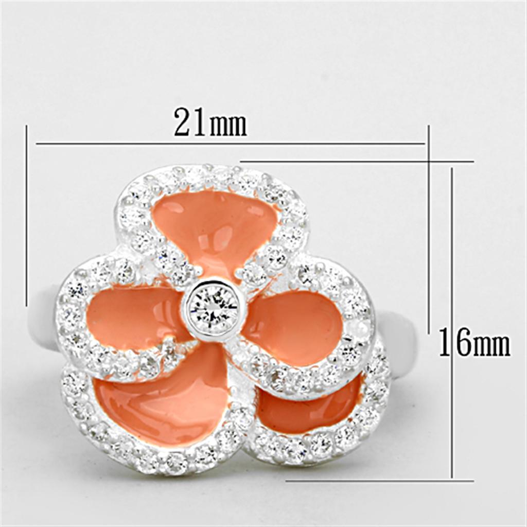 LOS725 - Silver 925 Sterling Silver Ring with AAA Grade CZ  in Clear LuxuryLifeWay Online Store
