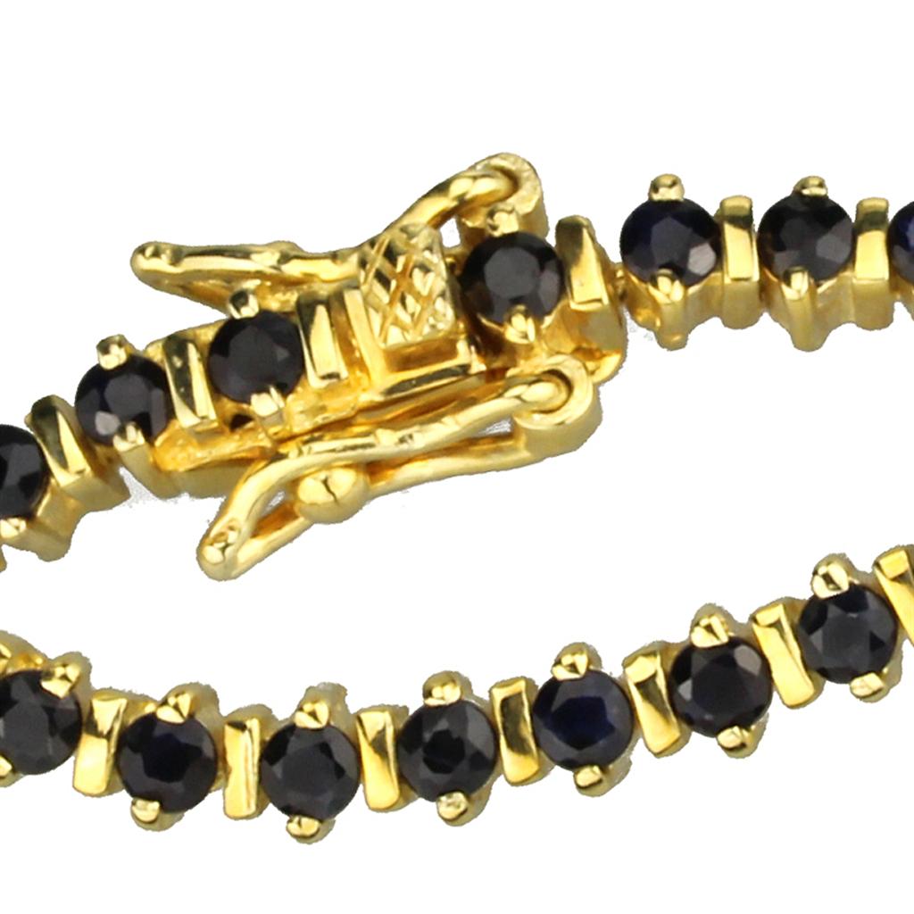 LOS838 - Gold 925 Sterling Silver Bracelet with AAA Grade CZ  in Jet LuxuryLifeWay Online Store