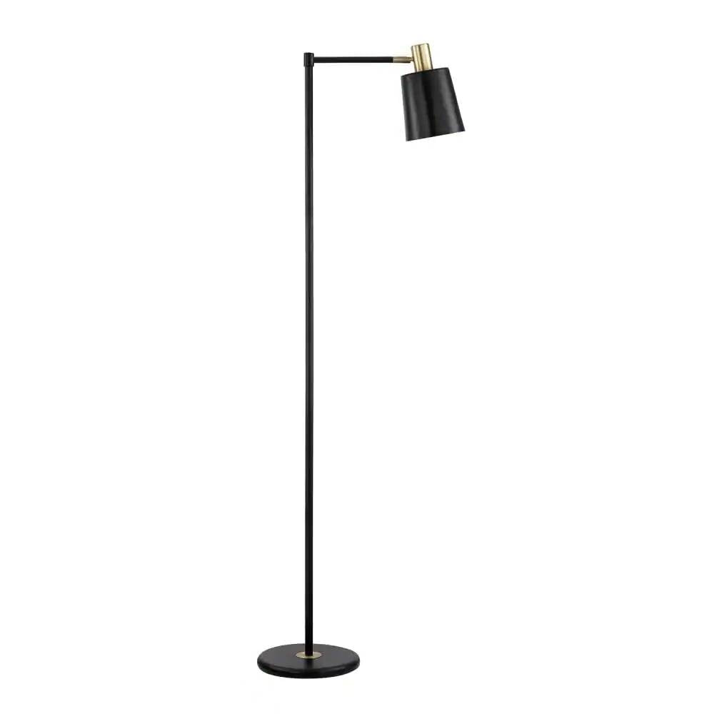 60-inch Industrial Modern Black Metal Floor Lamp with Gold Accents LuxuryLifeWay Online Store
