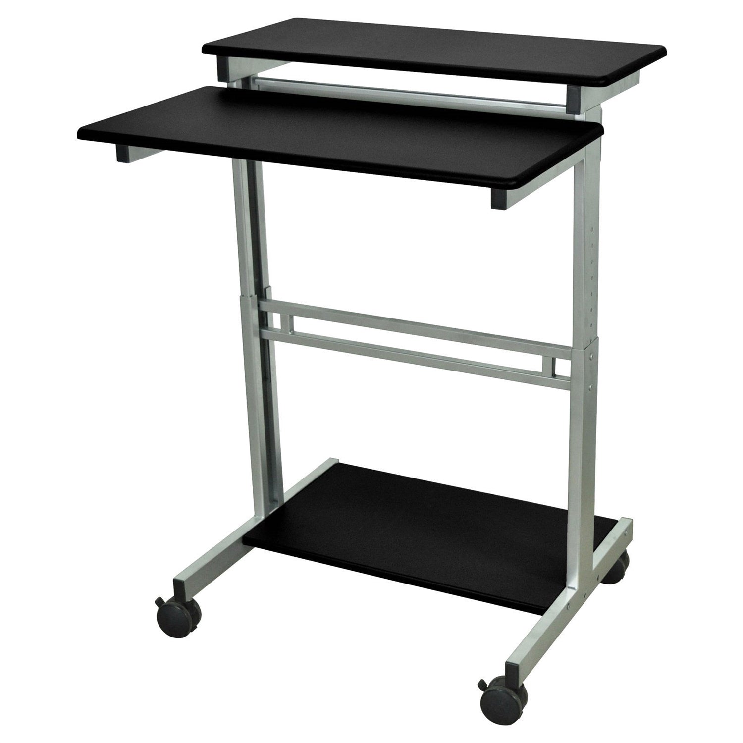 Mobile 31.5-inch Stand Up Computer Desk in Black LuxuryLifeWay Online Store