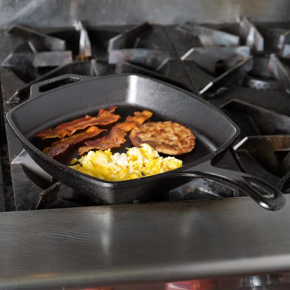 10.5-inch Square Cast Iron Skillet Frying Pan - Made in USA LuxuryLifeWay Online Store
