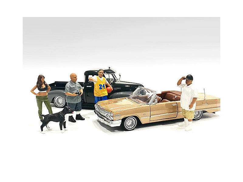 Lowriderz and a Dog 5 piece Figurine Set for 1/18 Scale Models by American Diorama LuxuryLifeWay Online Store