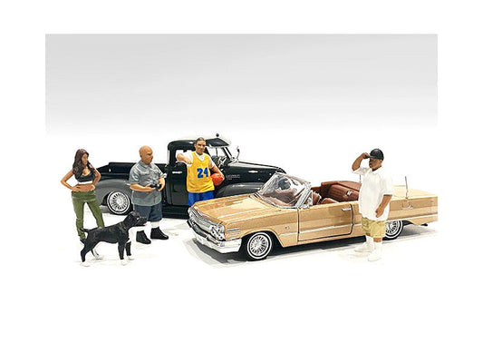 Lowriderz and a Dog 5 piece Figurine Set for 1/18 Scale Models by American Diorama LuxuryLifeWay Online Store