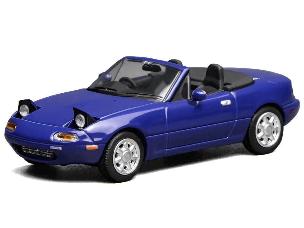 Mazda MX-5 Miata Convertible Laguna Blue 1/64 Diecast Model Car by MotorHelix LuxuryLifeWay Online Store