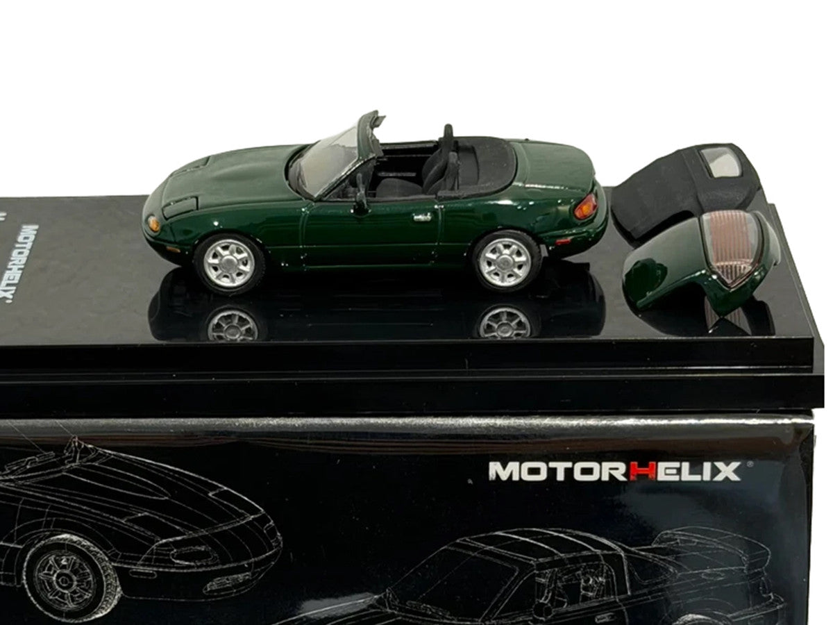 Mazda MX-5 Miata (NA) Convertible British Racing Green 1/64 Diecast Model Car by MotorHelix LuxuryLifeWay Online Store