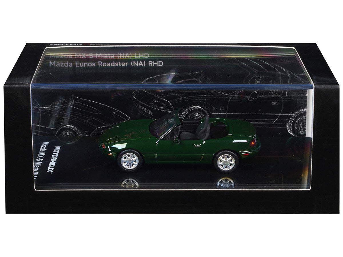 Mazda MX-5 Miata (NA) Convertible British Racing Green 1/64 Diecast Model Car by MotorHelix LuxuryLifeWay Online Store