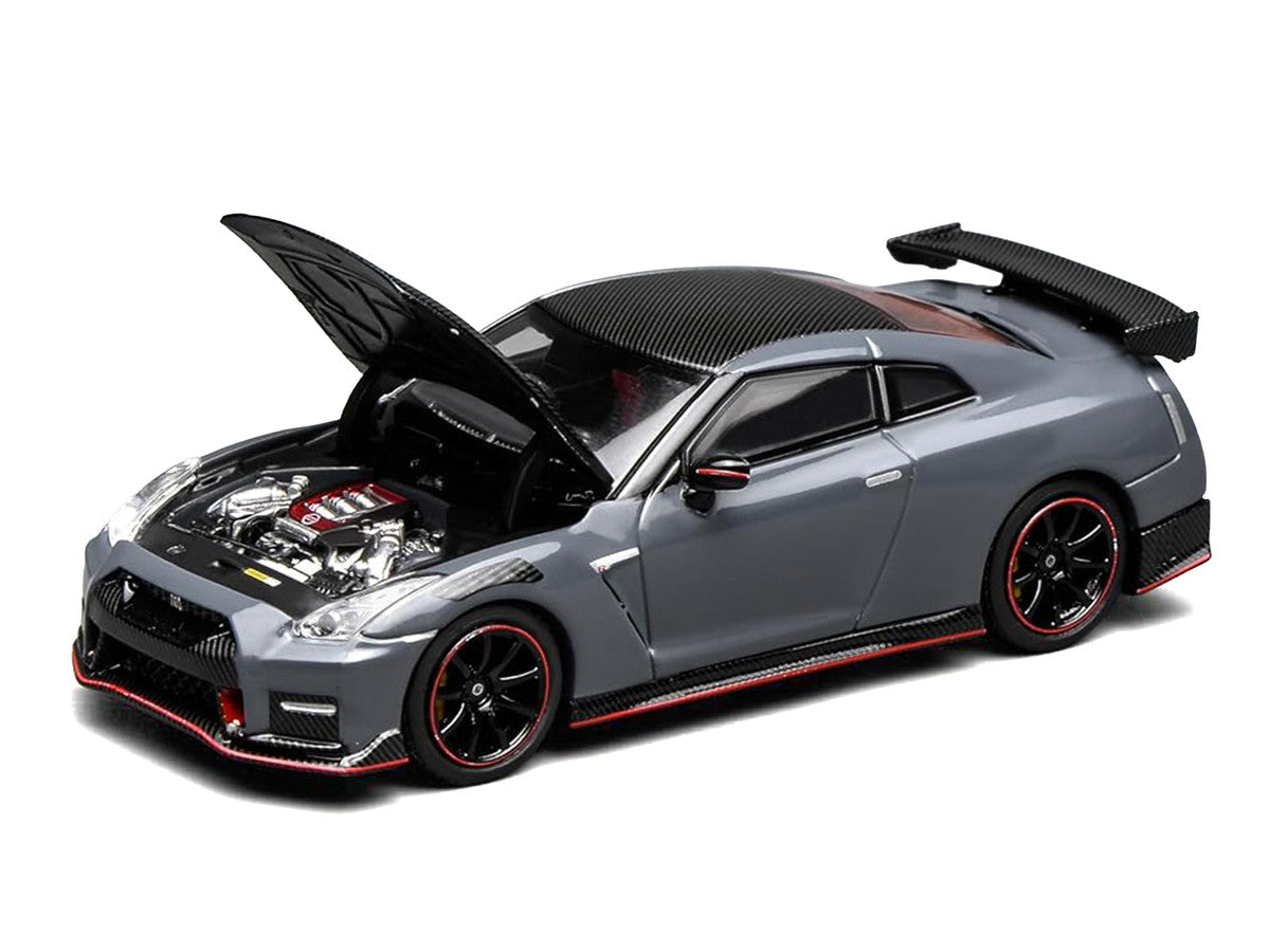 2022 Nissan GT-R Nismo (R35) RHD (Right Hand Drive) Stealth Gray with Carbon Hood and Top "Senior 64" Series 1/64 Diecast Model Car by MotorHelix LuxuryLifeWay Online Store
