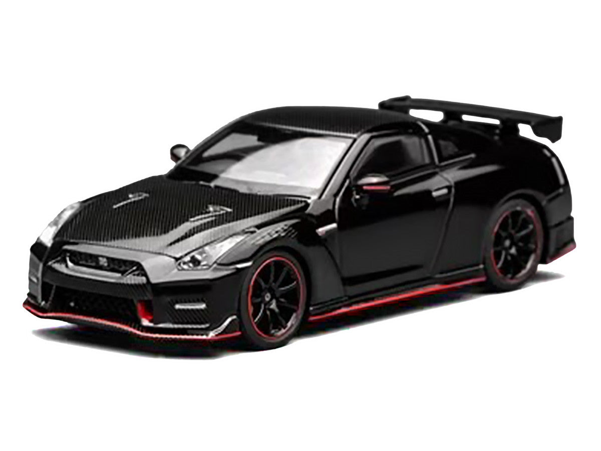2022 Nissan GT-R Nismo (R35) RHD (Right Hand Drive) Meteor Flake Black Pearl with Carbon Hood and Top "Senior 64" Series 1/64 Diecast Model Car by MotorHelix LuxuryLifeWay Online Store