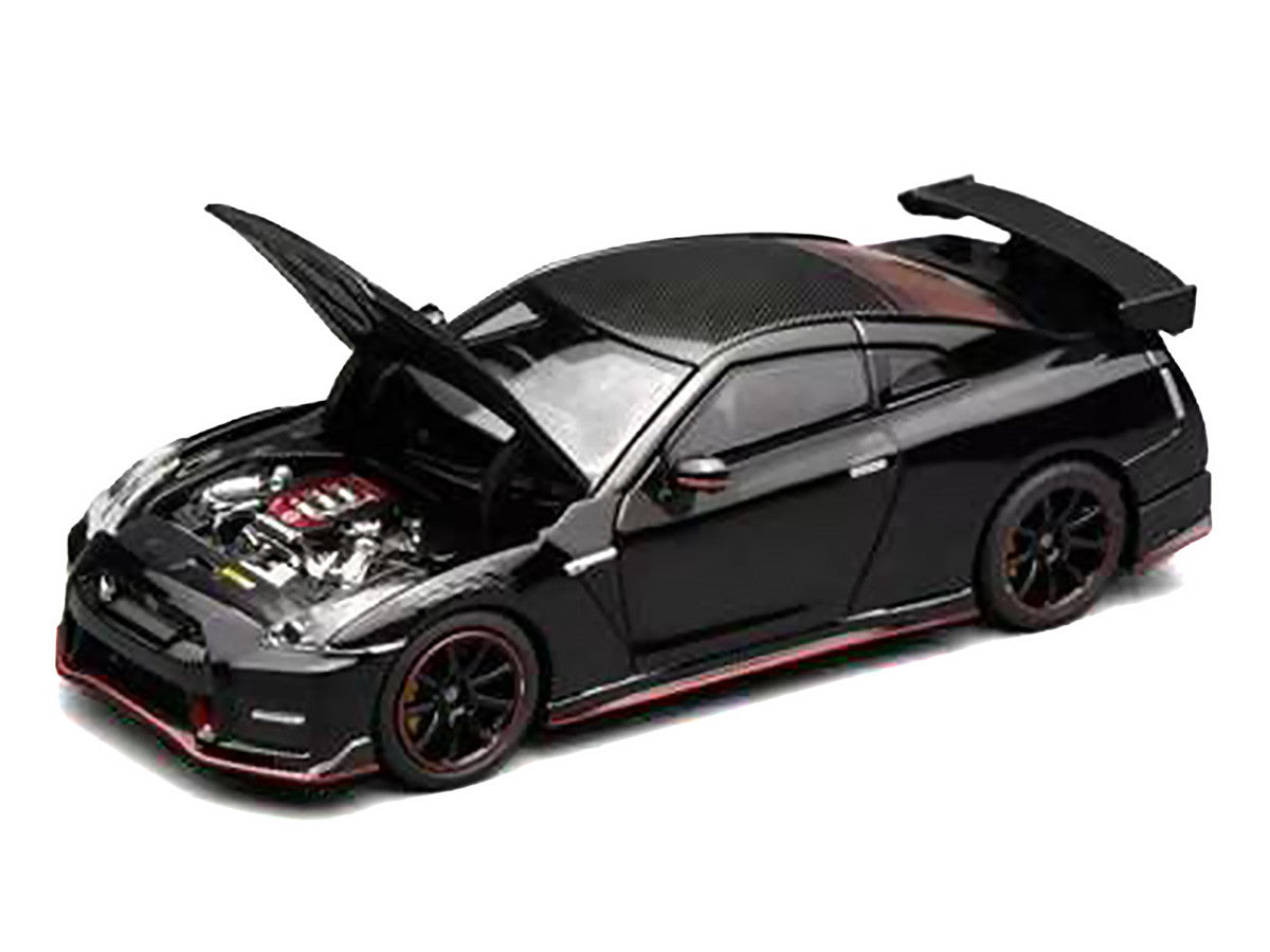 2022 Nissan GT-R Nismo (R35) RHD (Right Hand Drive) Meteor Flake Black Pearl with Carbon Hood and Top "Senior 64" Series 1/64 Diecast Model Car by MotorHelix LuxuryLifeWay Online Store