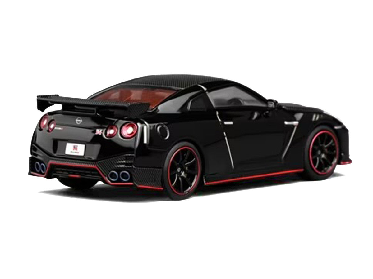 2022 Nissan GT-R Nismo (R35) RHD (Right Hand Drive) Meteor Flake Black Pearl with Carbon Hood and Top "Senior 64" Series 1/64 Diecast Model Car by MotorHelix LuxuryLifeWay Online Store