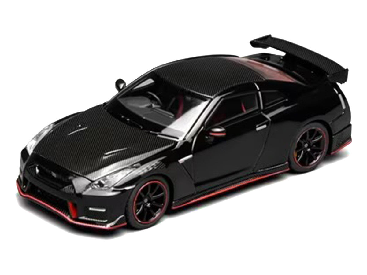 2022 Nissan GT-R Nismo (R35) RHD (Right Hand Drive) Meteor Flake Black Pearl with Carbon Hood and Top "Senior 64" Series 1/64 Diecast Model Car by MotorHelix LuxuryLifeWay Online Store