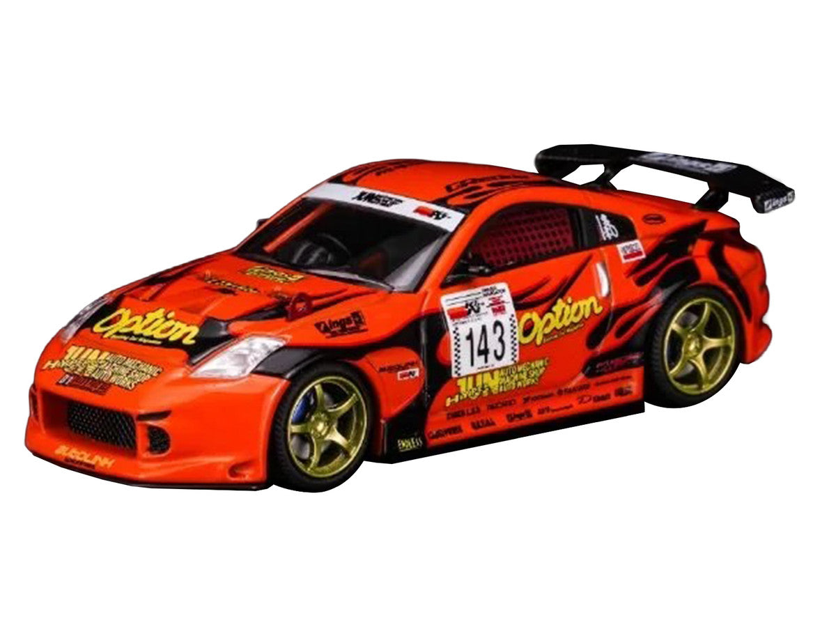 Nissan Fairlady Z RHD (Right Hand Drive) #143 "Option Stream Z" Orange with Graphics 1/64 Diecast Model Car by MotorHelix LuxuryLifeWay Online Store