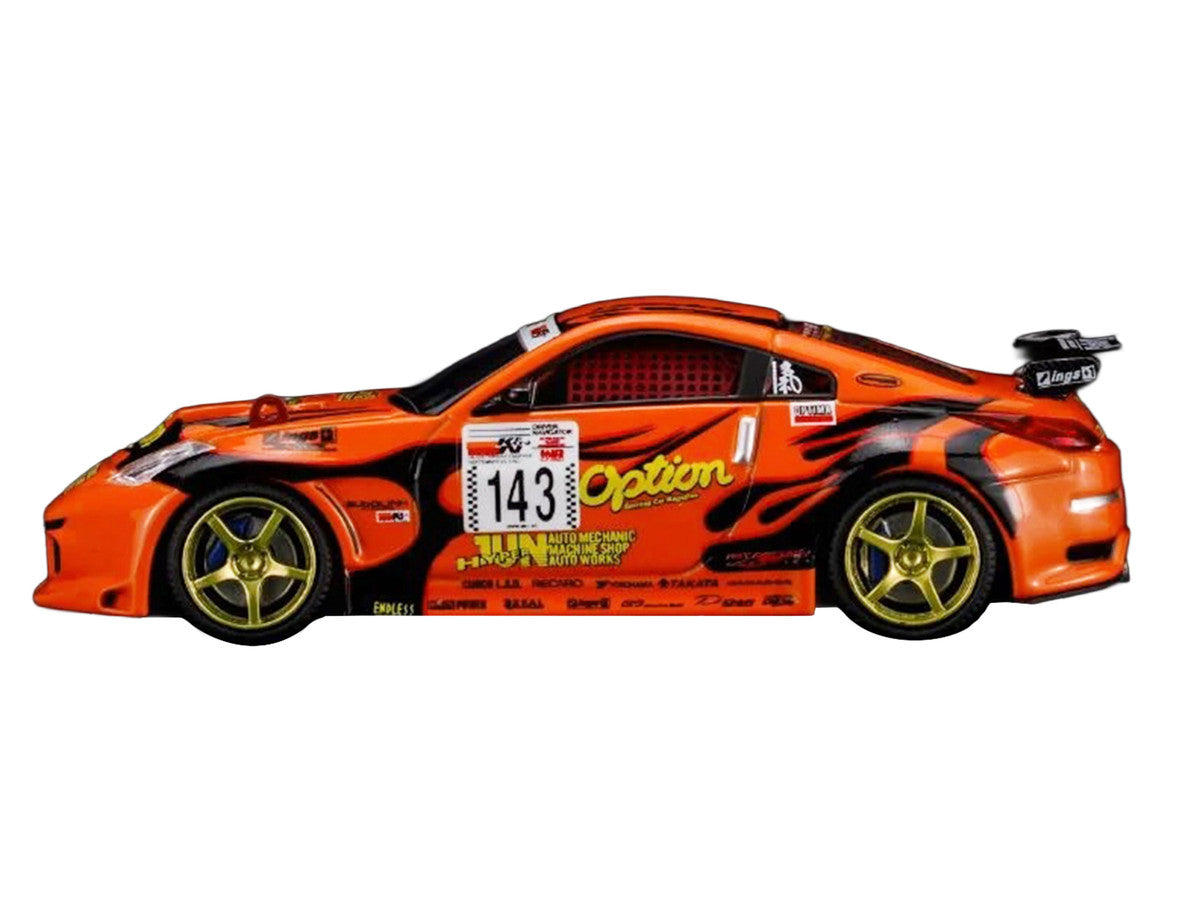Nissan Fairlady Z RHD (Right Hand Drive) #143 "Option Stream Z" Orange with Graphics 1/64 Diecast Model Car by MotorHelix LuxuryLifeWay Online Store