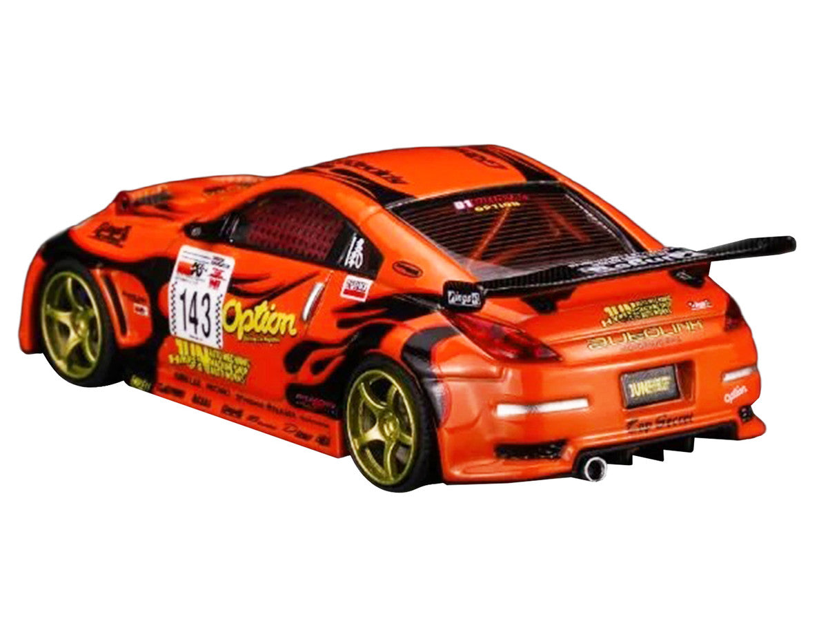 Nissan Fairlady Z RHD (Right Hand Drive) #143 "Option Stream Z" Orange with Graphics 1/64 Diecast Model Car by MotorHelix LuxuryLifeWay Online Store