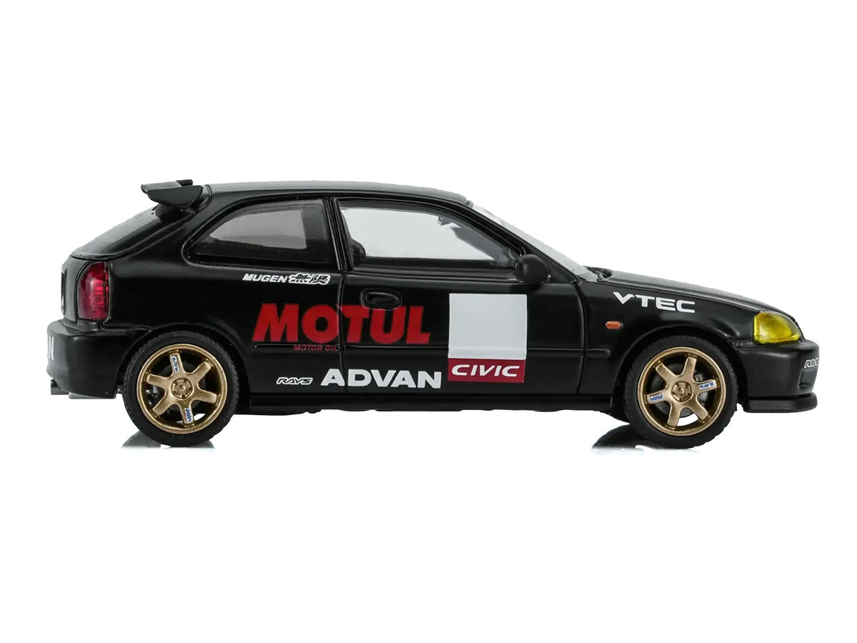 Honda Civic Type R (EK9) RHD (Right Hand Drive) "No Good Racing - Motul" Matt Black 1/64 Diecast Model Car by MotorHelix LuxuryLifeWay Online Store