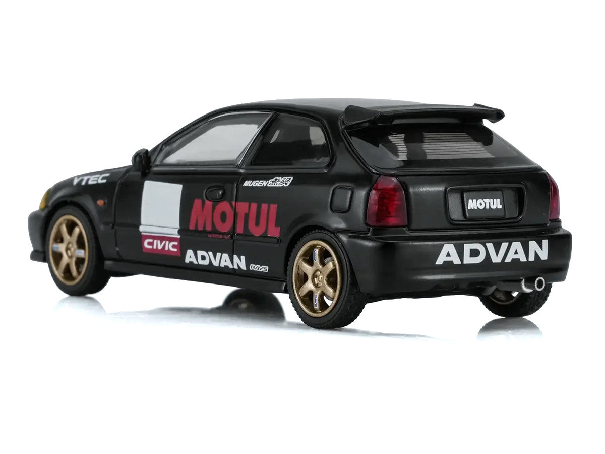 Honda Civic Type R (EK9) RHD (Right Hand Drive) "No Good Racing - Motul" Matt Black 1/64 Diecast Model Car by MotorHelix LuxuryLifeWay Online Store