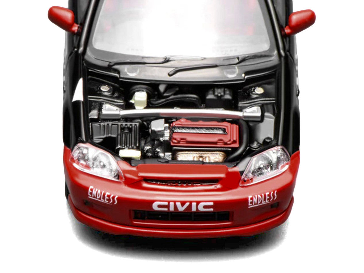 Honda Civic Type R (EK9) RHD (Right Hand Drive) #60 "Advan" Black and Red 1/64 Diecast Model Car by MotorHelix LuxuryLifeWay Online Store