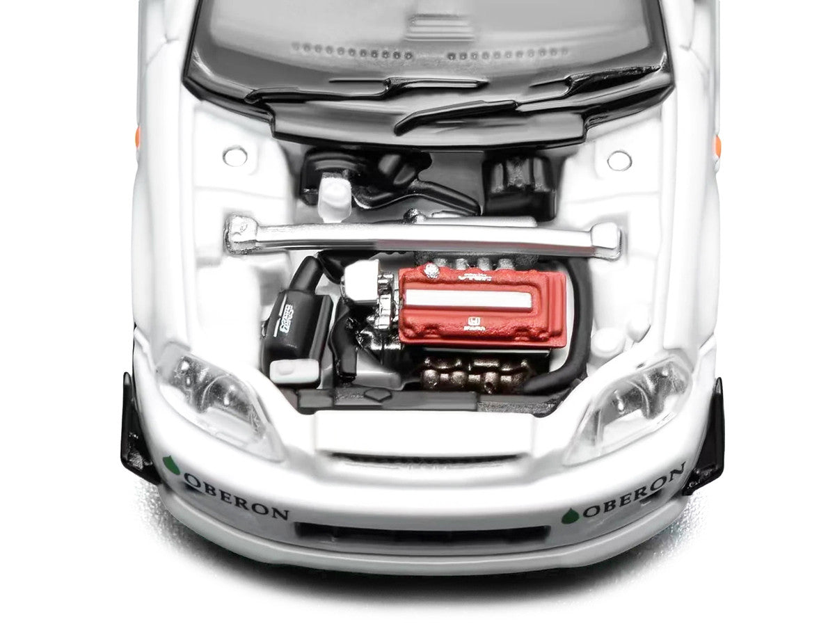 Honda Civic Type R (EK9) RHD (Right Hand Drive) "J's Racing" White 1/64 Diecast Model Car by MotorHelix LuxuryLifeWay Online Store