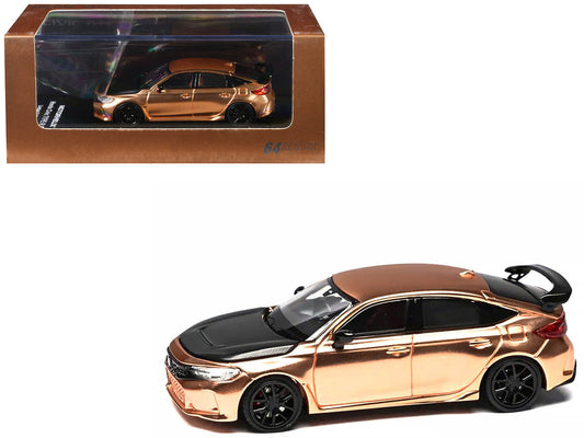 Honda Civic Type R (FL5) RHD (Right Hand Drive) Electroplating Copper Metallic with Carbon Hood "Hong Kong Toycar Salon 2025" "Senior 64" Series Limited Edition to 599 pieces Worldwide 1/64 Diecast Model Car by MotorHelix LuxuryLifeWay Online Store
