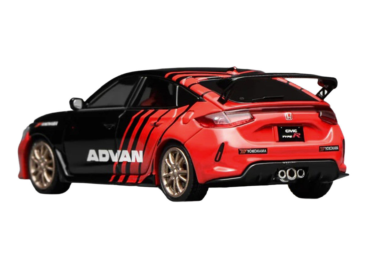 Honda Civic Type R (FL5) RHD (Right Hand Drive) "ADVAN" Black and Red 1/64 Diecast Model Car by MotorHelix LuxuryLifeWay Online Store