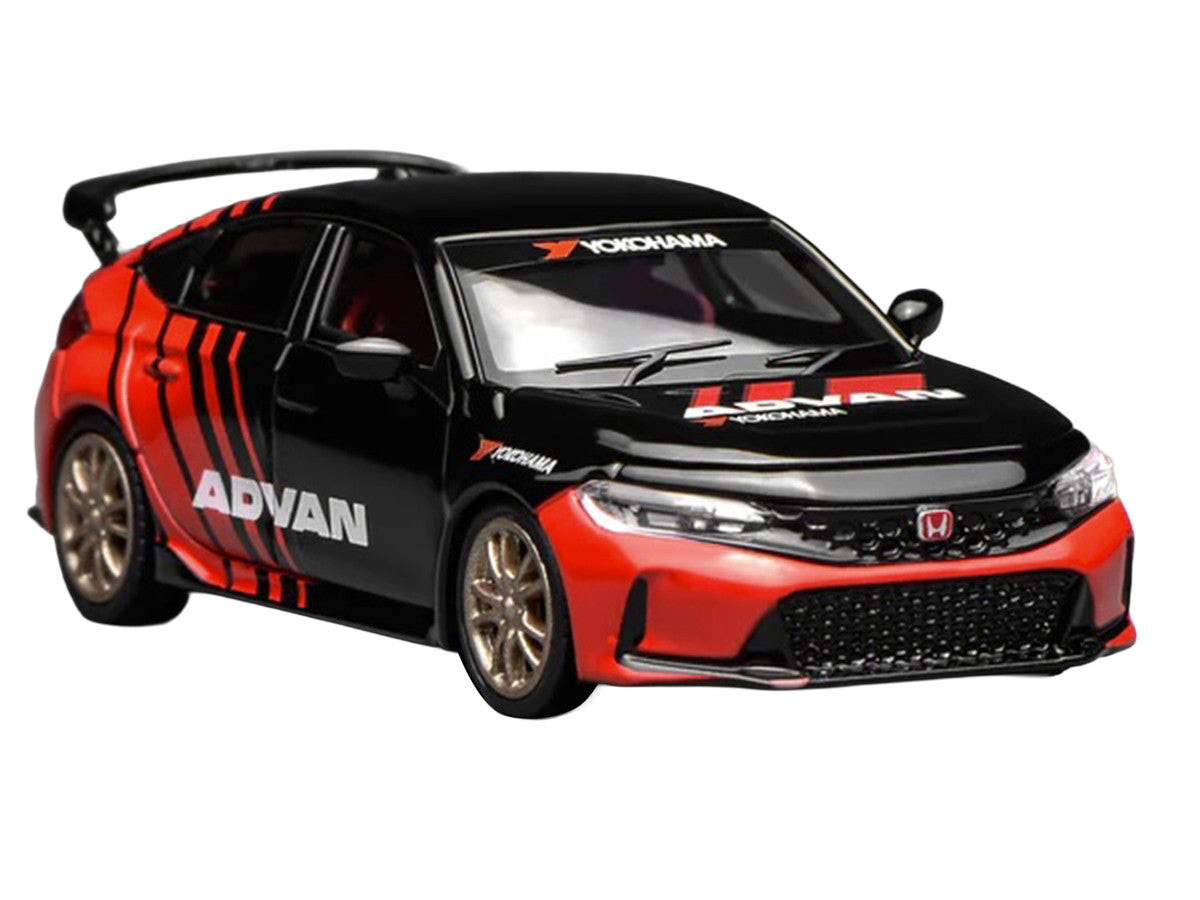 Honda Civic Type R (FL5) RHD (Right Hand Drive) "ADVAN" Black and Red 1/64 Diecast Model Car by MotorHelix LuxuryLifeWay Online Store