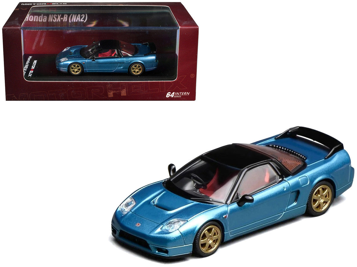 Honda NSX-R (NA2) RHD (Right Hand Drive) Ice Blue Metallic with Black Top and Red Interior "Intern 64" Series 1/64 Diecast Model Car by MotorHelix LuxuryLifeWay Online Store