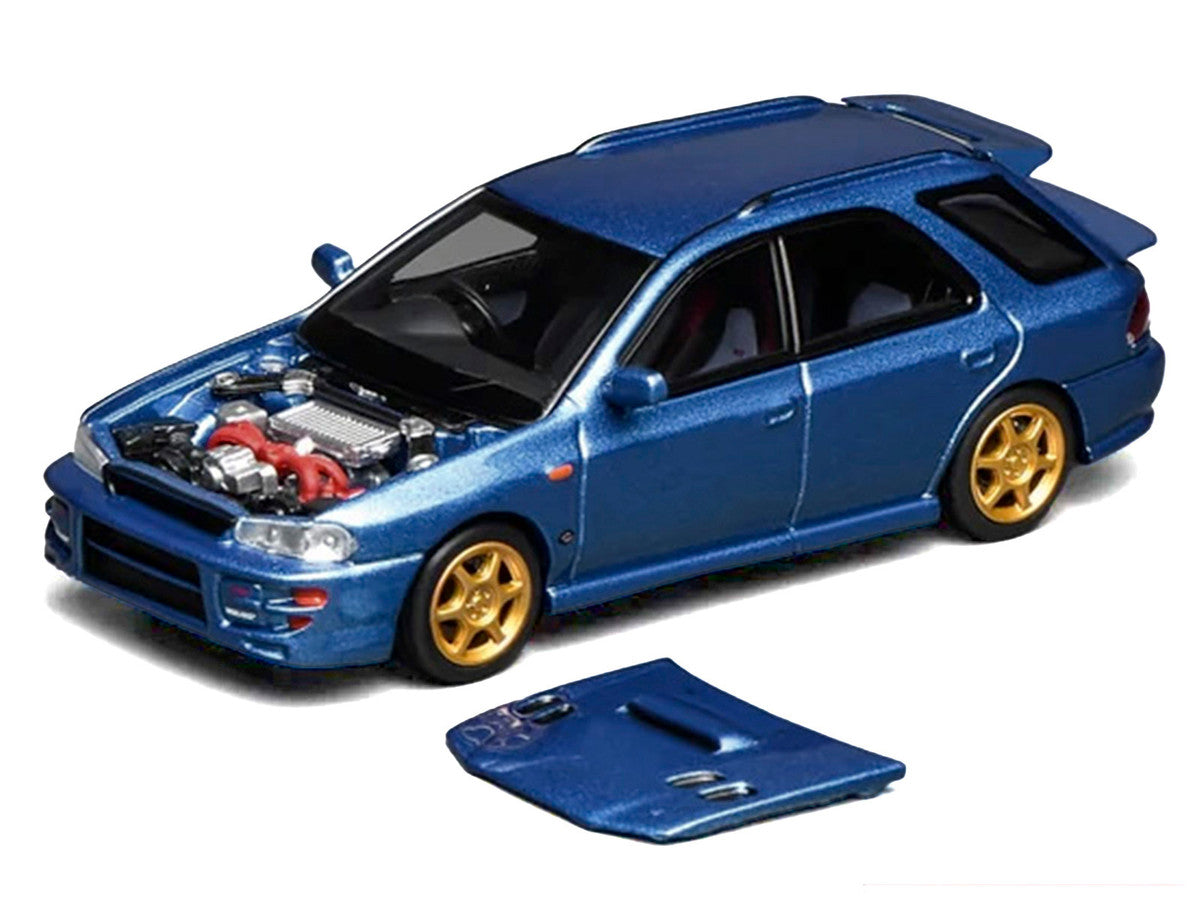 Subaru Impreza WRX STi Wagon Version VI RHD (Right Hand Drive) Blue Metallic 1/64 Diecast Model Car by MotorHelix LuxuryLifeWay Online Store