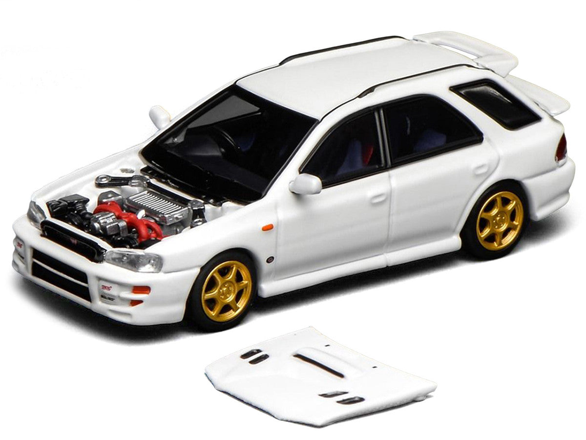 Subaru Impreza WRX STi Wagon Version VI RHD (Right Hand Drive) Pure White 1/64 Diecast Model Car by MotorHelix LuxuryLifeWay Online Store