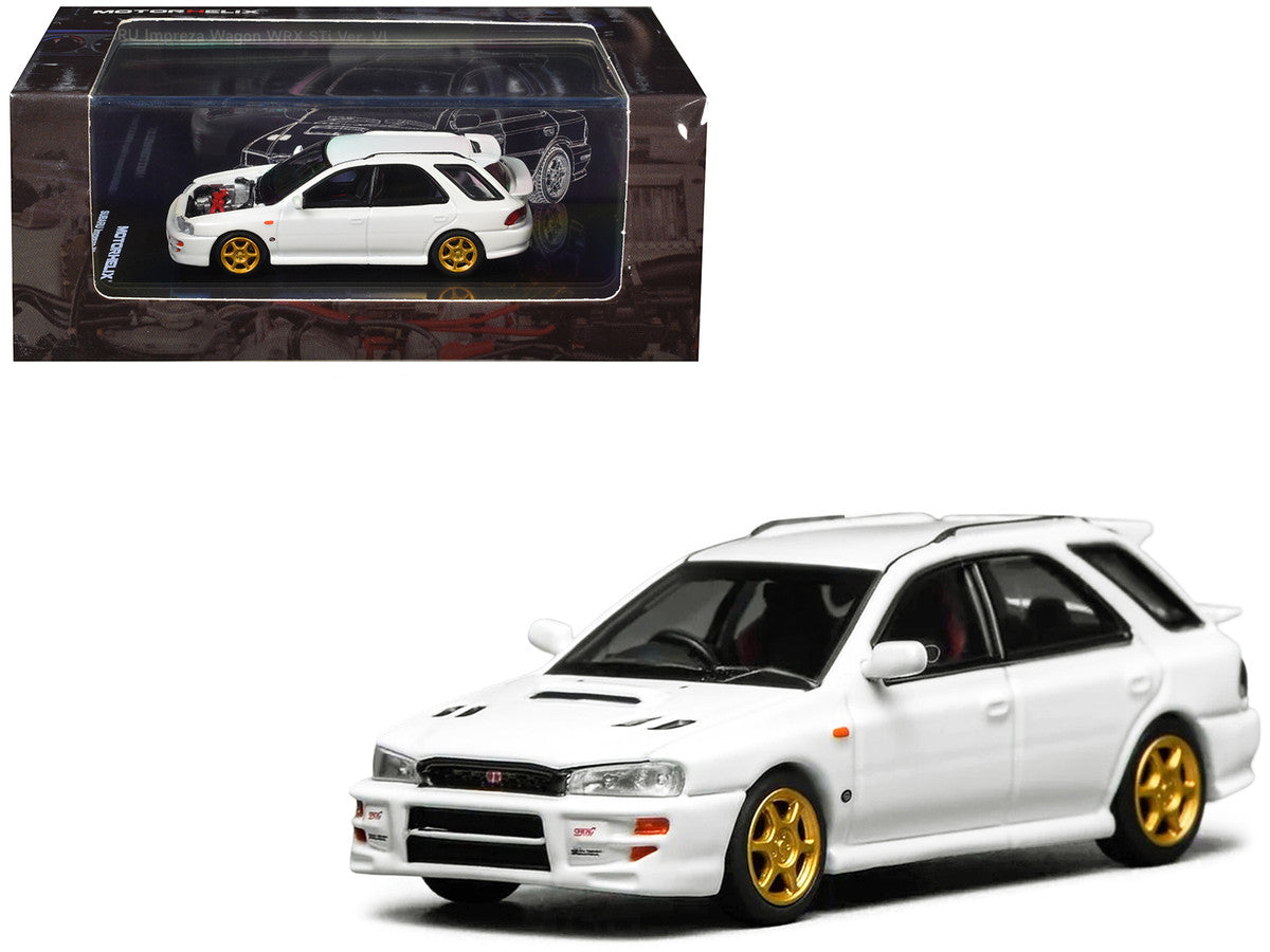 Subaru Impreza WRX STi Wagon Version VI RHD (Right Hand Drive) Pure White 1/64 Diecast Model Car by MotorHelix LuxuryLifeWay Online Store