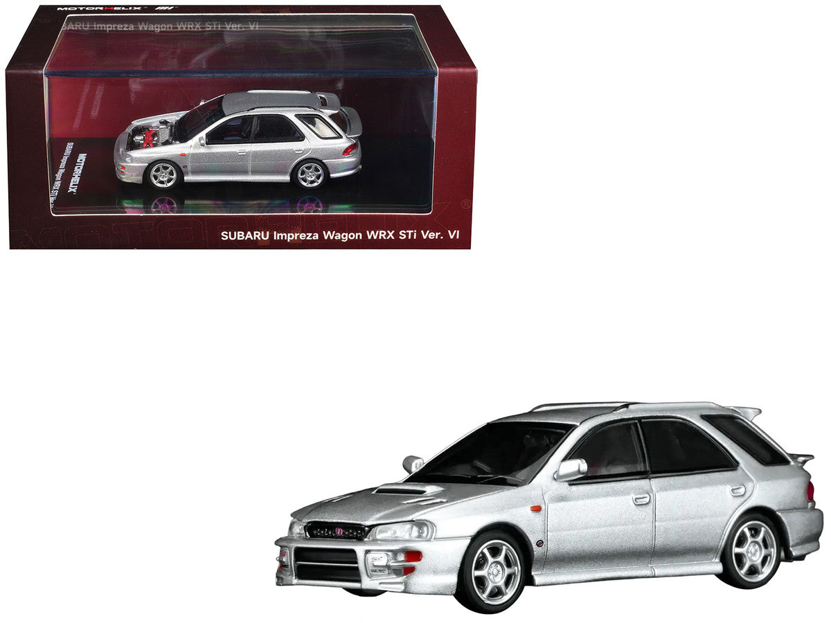 Subaru Impreza WRX STi Wagon Version VI RHD (Right Hand Drive) Arctic Silver Metallic 1/64 Diecast Model Car by MotorHelix LuxuryLifeWay Online Store