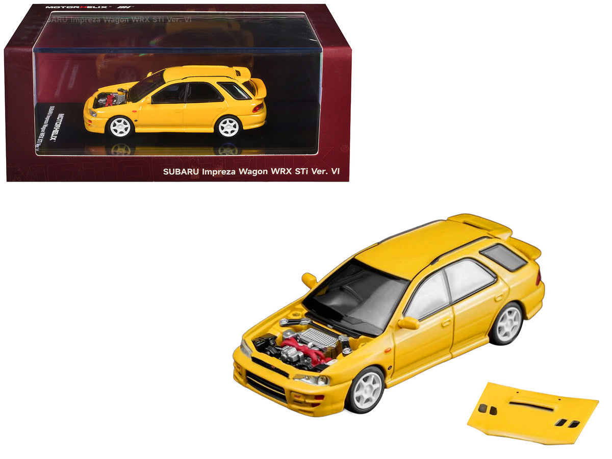 Subaru Impreza WRX STi Wagon Version VI RHD (Right Hand Drive) Cashmere Yellow 1/64 Diecast Model Car by MotorHelix LuxuryLifeWay Online Store