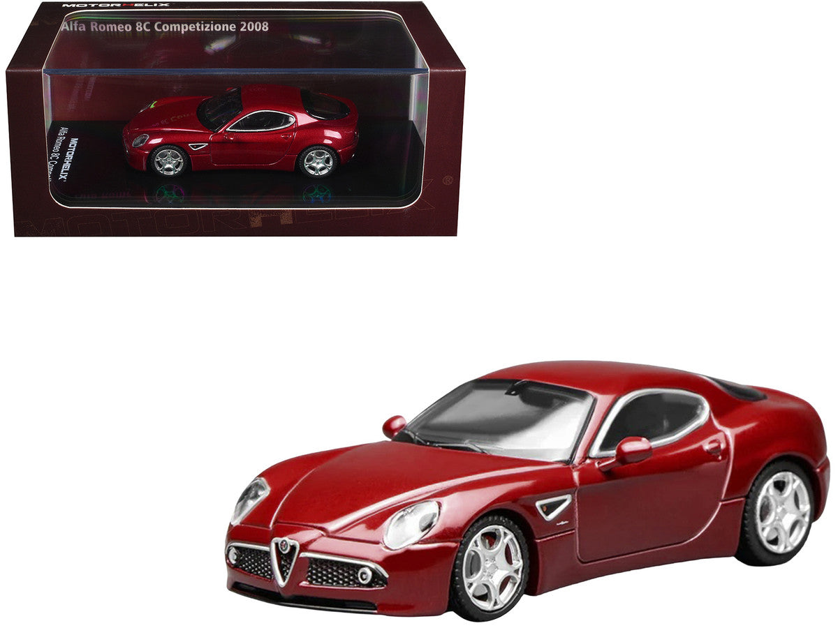2008 Alfa Romeo 8C Competizione Competition Red Metallic 1/64 Diecast Model Car by MotorHelix LuxuryLifeWay Online Store