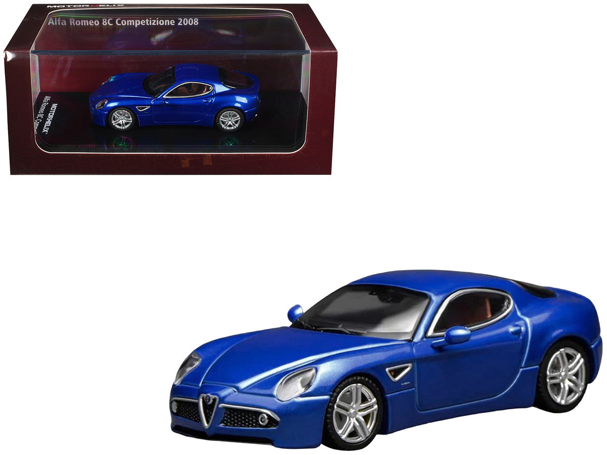 2008 Alfa Romeo 8C Competizione Blue Metallic 1/64 Diecast Model Car by MotorHelix LuxuryLifeWay Online Store